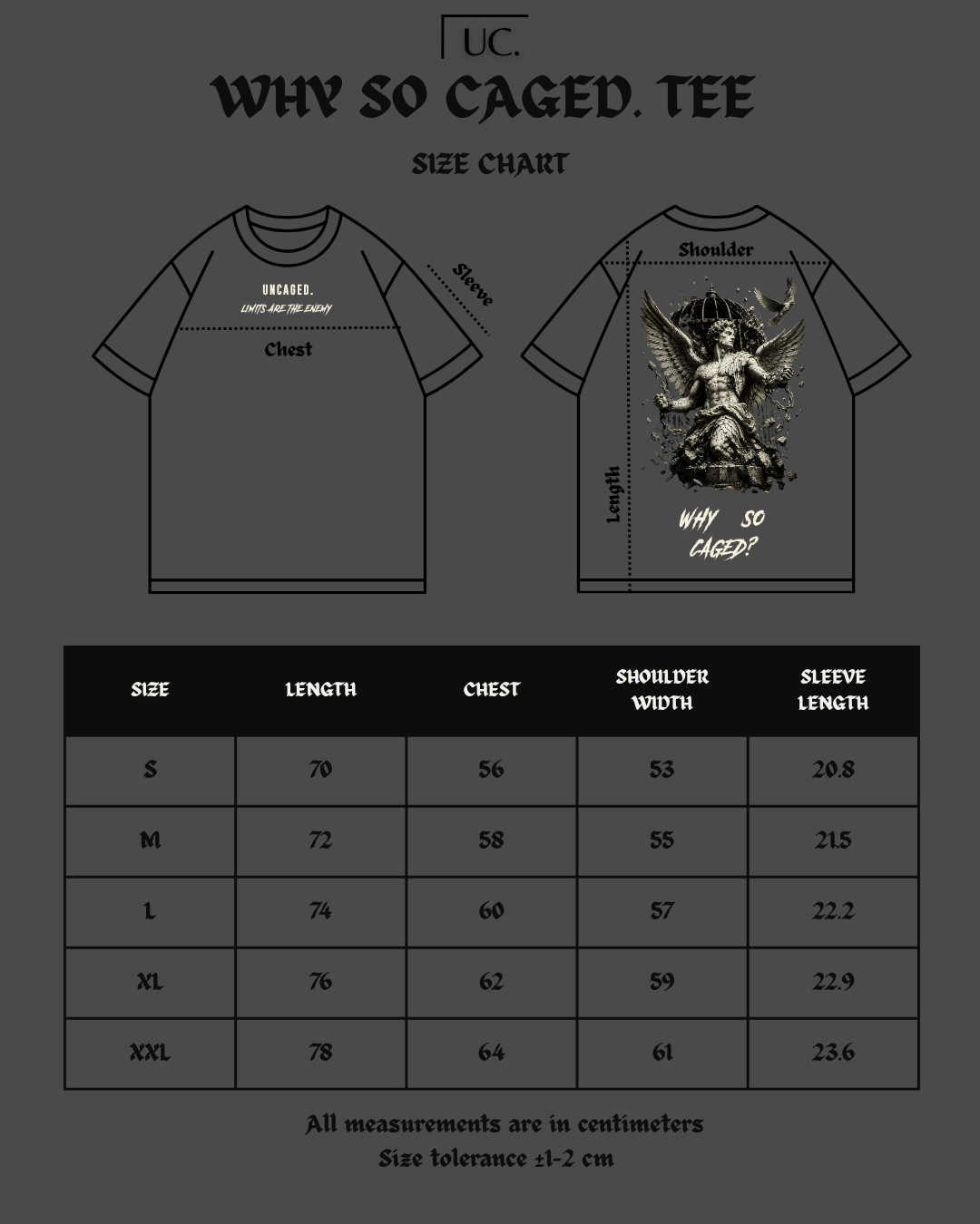 "WHY SO CAGED?" WASHED CHARCOAL TEE