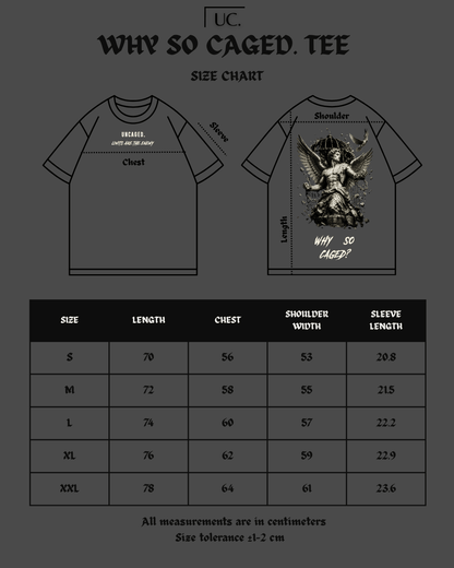 "WHY SO CAGED?" WASHED CHARCOAL TEE